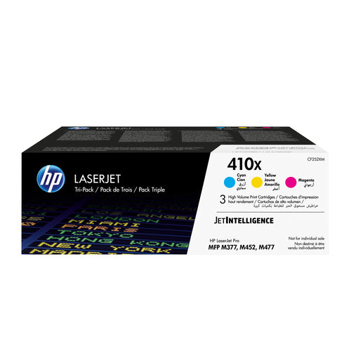 HP 410X 3-pack High Yield Cyan/Magenta/Yellow Original LaserJet Toner Cartridges toner cartridge