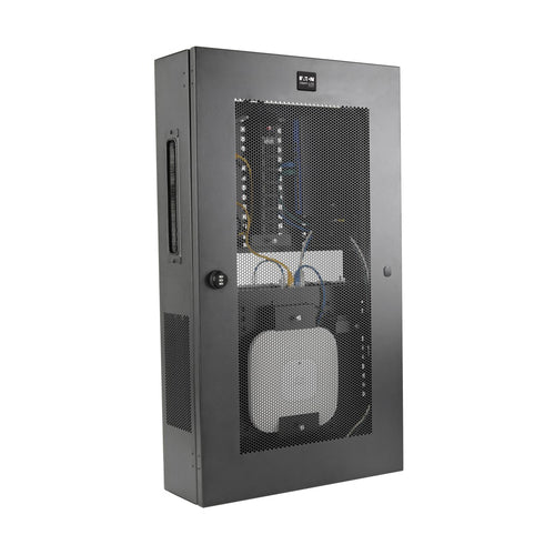 3U Wall-Mount Rack Cabinet Adjustable Equipment Brackets 68kg Capacity Black