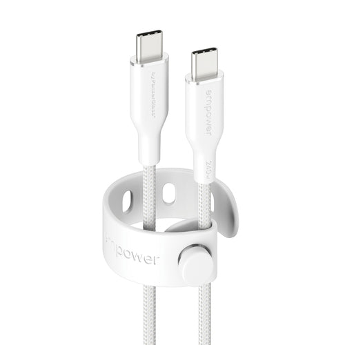 PanzerGlass empower by ® Racing 240W USB-C to USB-C Cable | USB 2.0 | 2M | Silver White USB cable
