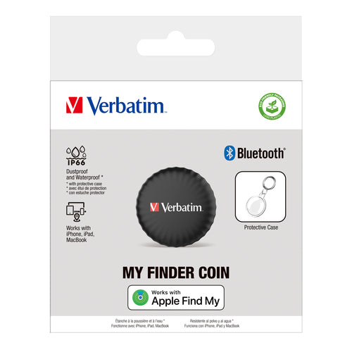 Verbatim My Finder Coin GPS Tracker | Wasser- und staubdicht | Personen-Finder | Schwarz
