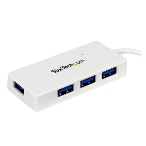 StarTech.com ST4300MINU3W Tragbarer USB 3.0 Hub - 4 Port, 5 Gbit/s, Weiß