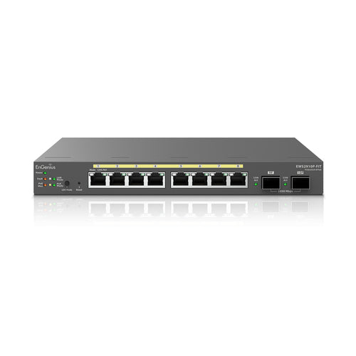Network Switch EnGenius EWS2910P-FIT 8-Port Gigabit PoE 55W 2x SFP Rack-Mountable
