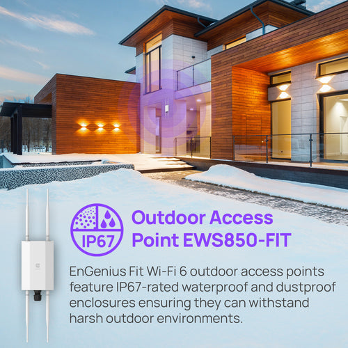 EnGenius EWS850-FIT Wireless Access Point - Dual Band 11ax, Outdoor, 574+1200Mbps