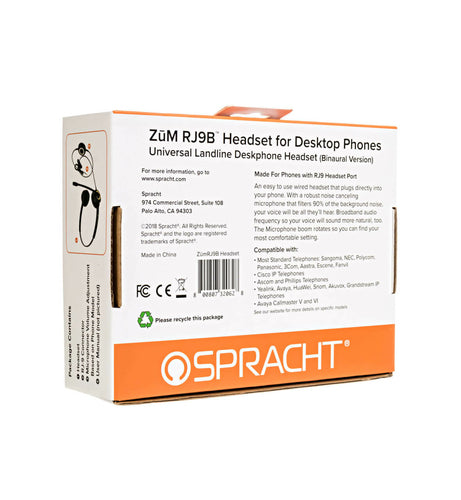 Wired Headset Spracht ZūM RJ9 150-6800Hz Lightweight Call Center