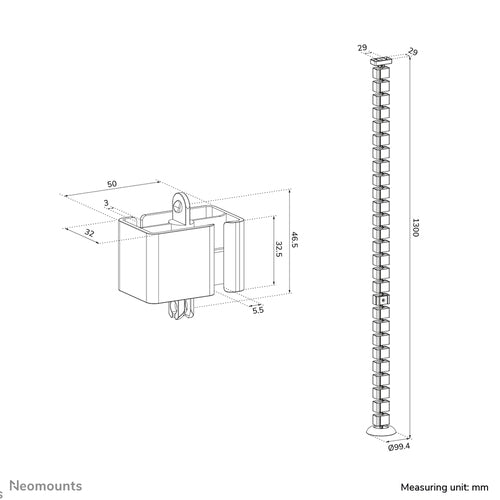 Neomounts ADS06-132BL cable organizer