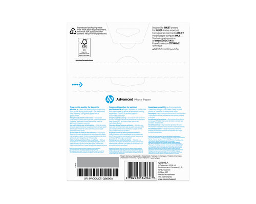 HP Advanced Glossy Photo Paper-25 sht/13 x 18 cm borderless