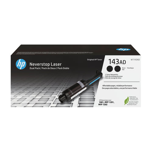 Toner Reload Kit HP 143AD Dual Pack Black 2500 Pages 2 Cartridges