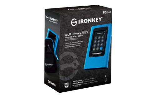 Kingston IronKey Vault Privacy 80 - 960GB Encrypted External SSD - USB Type-C - 256-bit AES Security
