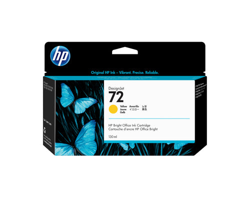 Ink Cartridge HP 72 130-ml Yellow Thermal Inkjet Compatible DesignJet T610 T620 T770 T1100