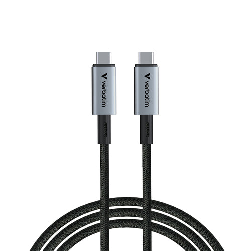 Verbatim USB-C auf USB-C Kabel 1,2 m - 240 W Power Delivery, 40 Gbit/s Übertragungsrate - Schwarz