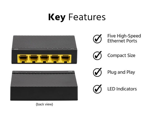 Gigabit Ethernet Unmanaged Network Switch Rack-Mountable