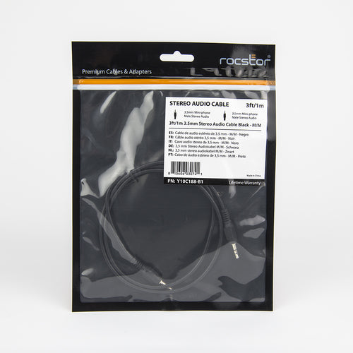 3.5mm Male to Male Audio Cable 1m - Rocstor