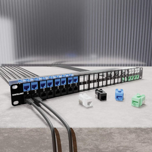 10GBase-T RJ-45 Female Keystone Module Flat Black Intellinet