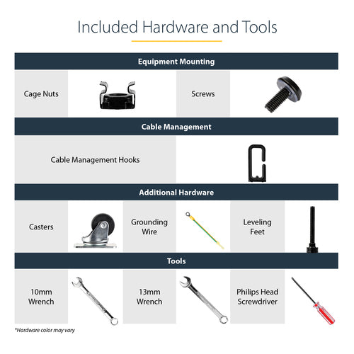 StarTech.com 12HE 4-Post Mobile Open Frame Server Rack – Einstellbare Tiefe & Kabelmanagement