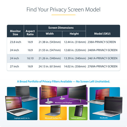 StarTech.com 2461A-PRIVACY-SCREEN display privacy filter