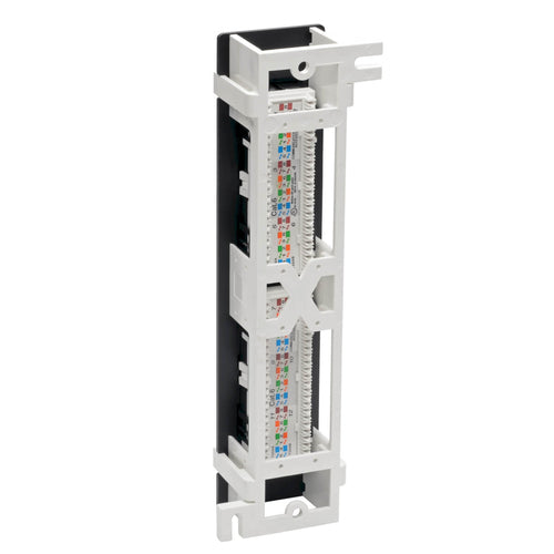 Cat6 Wall-Mount Patch Panel 12-Port RJ45 Ethernet PoE+ Compliant