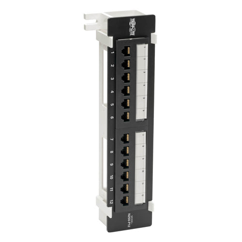 Cat6 Wall-Mount Patch Panel 12-Port RJ45 Ethernet PoE+ Compliant