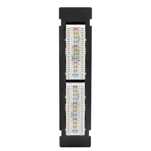Cat6 Wall-Mount Patch Panel 12-Port RJ45 Ethernet PoE+ Compliant