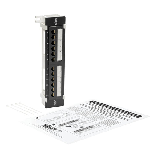 Cat6 Wall-Mount Patch Panel 12-Port RJ45 Ethernet PoE+ Compliant