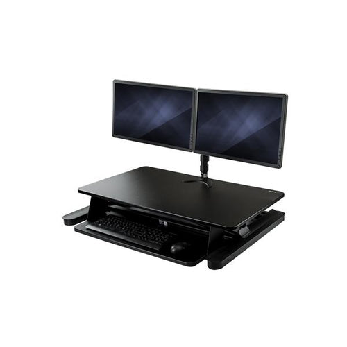 StarTech.com BNDSTSLGDUAL Schreibtischaufsatz höhenverstellbar – Schwarz, 61 cm