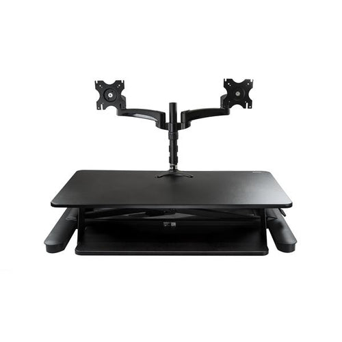 StarTech.com BNDSTSLGDUAL Schreibtischaufsatz höhenverstellbar – Schwarz, 61 cm