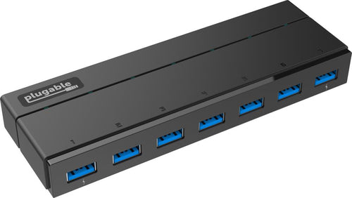 Plugable USB3-HUB7C - 7-Port USB 3.2 Hub - 5000 Mbit/s - Schwarz