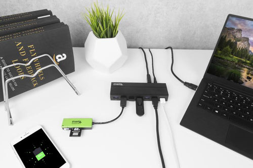 Plugable USB3-HUB7C - 7-Port USB 3.2 Hub - 5000 Mbit/s - Schwarz