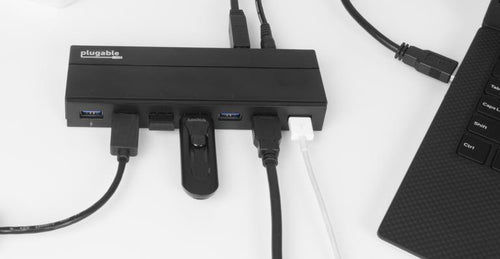 Plugable USB3-HUB7C - 7-Port USB 3.2 Hub - 5000 Mbit/s - Schwarz