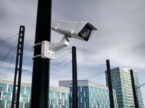 Universal Security Camera Mount Grey Metallic Outdoor Housing