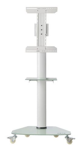 TV Mount Stand 37-70 Inch Adjustable 600x400mm Aluminum Glass White