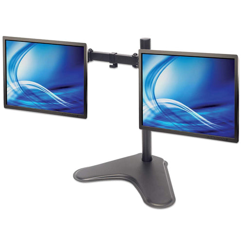 Manhattan Dualer Schreibtischhalter für TVs & Monitore - volle Beweglichkeit, 10-27" Bildschirme, VESA-kompatibel