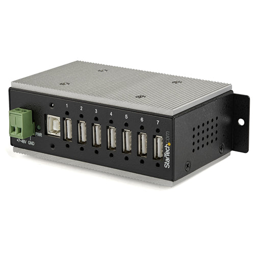 StarTech.com HB20A7AME 7-Port USB 2.0 Hub – Industrieller USB-A Hub aus Metall mit Überspannungsschutz