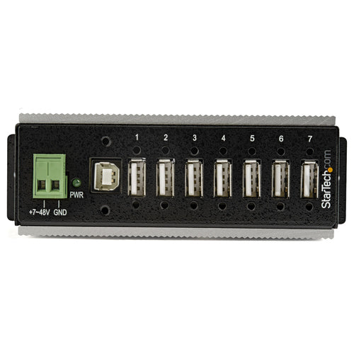 StarTech.com HB20A7AME 7-Port USB 2.0 Hub – Industrieller USB-A Hub aus Metall mit Überspannungsschutz