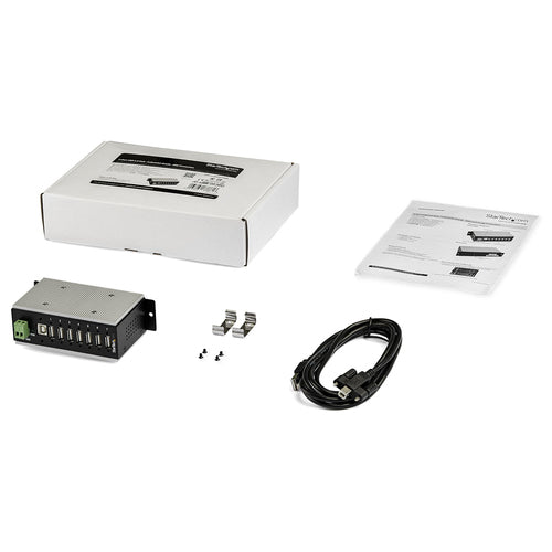 StarTech.com HB20A7AME 7-Port USB 2.0 Hub – Industrieller USB-A Hub aus Metall mit Überspannungsschutz