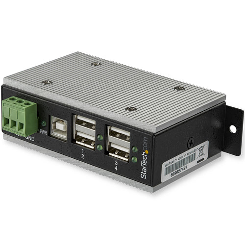 StarTech.com HB20A4AME 4-Port USB 2.0 Hub – Industrieausführung aus Metall mit Überspannungsschutz