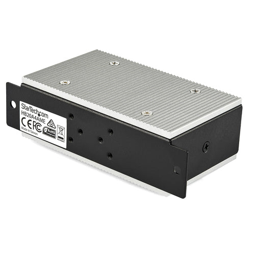 StarTech.com HB20A4AME 4-Port USB 2.0 Hub – Industrieausführung aus Metall mit Überspannungsschutz
