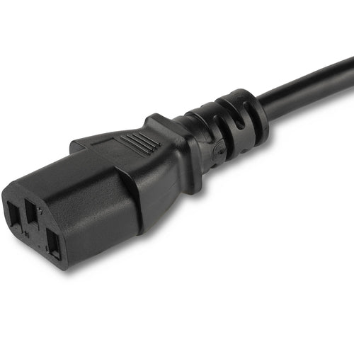 StarTech.com Flaches Netzkabel 3m NEMA 5-15P auf C13 – 0,75 mm² – Schwarz