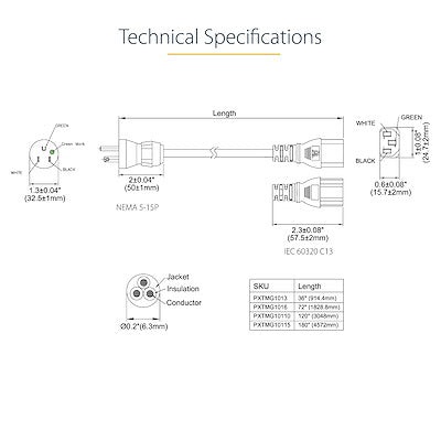 StarTech.com PXTMG10110 power cable