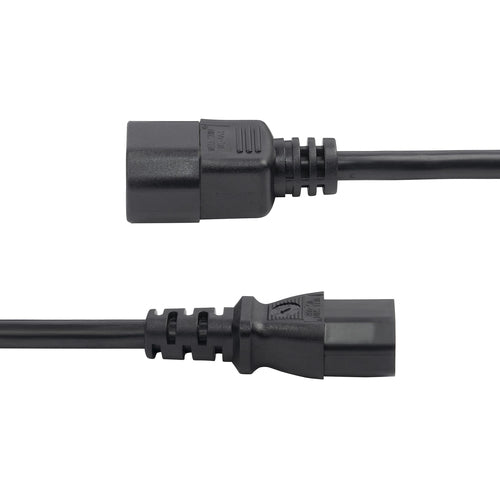 1ft Power Extension Cord C14 to C13 10A 250V 18AWG Black