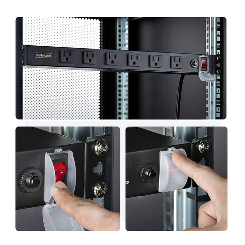 Rackmontierbare Stromverteilungseinheit 12-fach 1U Stahl Schwarz