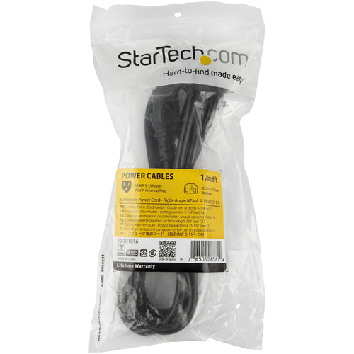 StarTech.com 1,8 m Stromkabel – NEMA 5-15P auf C13, 10 A 125 V, Schwarz