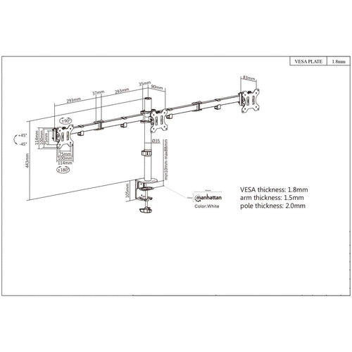 Manhattan 461658 monitor mount / stand