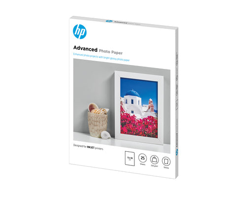 HP Advanced Glossy Photo Paper-25 sht/13 x 18 cm borderless