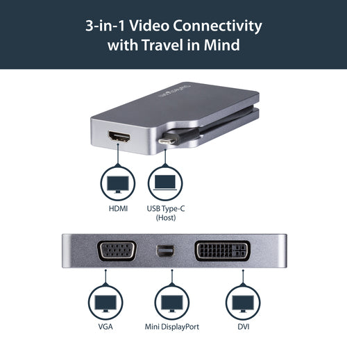 StarTech.com USB-C Multiport Video-Adapter – HDMI, VGA, Mini DisplayPort, 4K-Auflösung