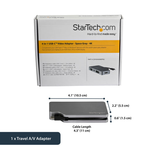 StarTech.com USB-C Multiport Video-Adapter – HDMI, VGA, Mini DisplayPort, 4K-Auflösung
