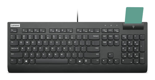 Lenovo Smartcard Kabelgebundene Tastatur II Full-Size USB Plunger Tastenschalter Schwarz
