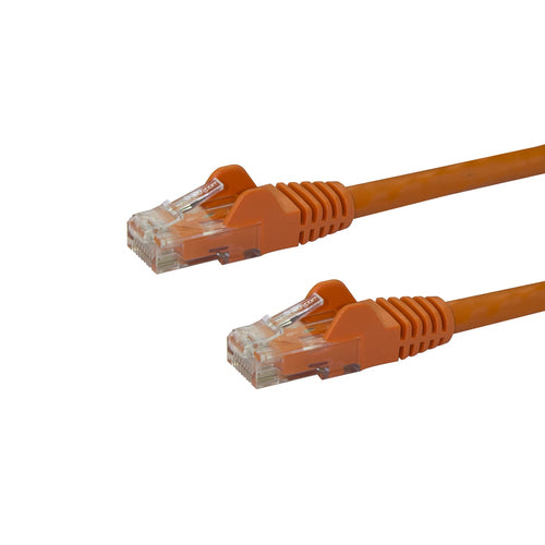 8ft CAT6 Ethernet Cable Orange 250MHz PoE RJ45 Snagless Network Patch Cord
