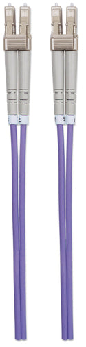 Intellinet OM4 Glasfaser-Patchkabel 1m - LC auf LC, Duplex, Multimode, Violett