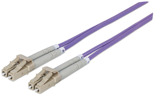 Intellinet OM4 Glasfaser-Patchkabel 1m - LC auf LC, Duplex, Multimode, Violett