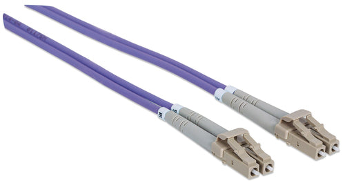 Intellinet OM4 Glasfaser-Patchkabel 1m - LC auf LC, Duplex, Multimode, Violett
